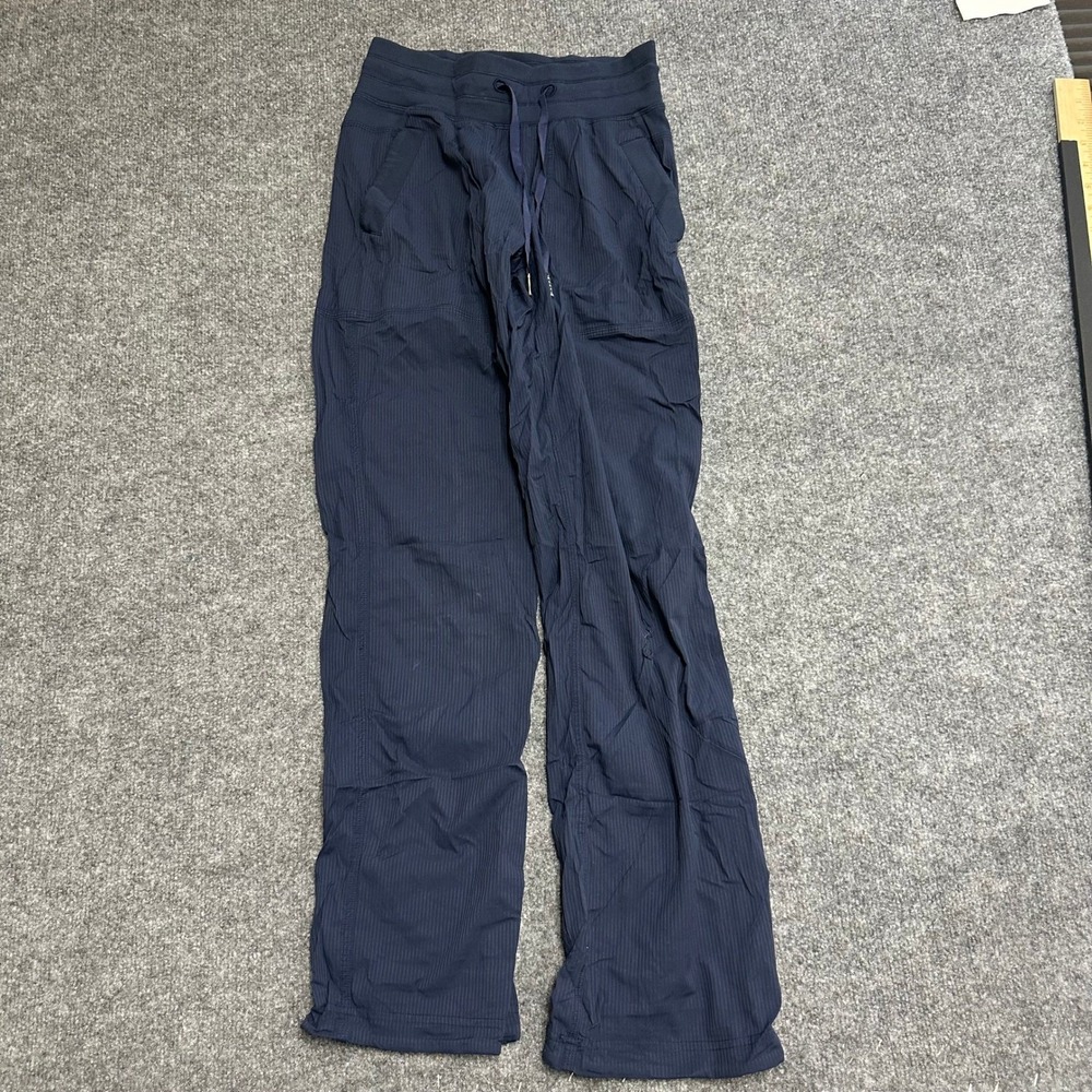 Lululemon Pants Womens Size 2 Navy Blue Pinstripe Straight Leg Athletic Jogger